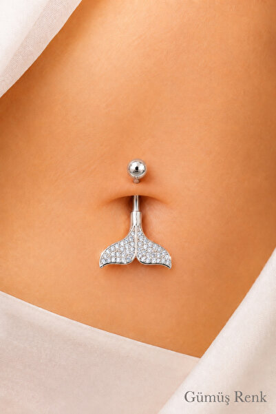 Sacce Scarves&Accessories Çelik Balina Kuyruğu Model Göbek Piercingi Denizkızı