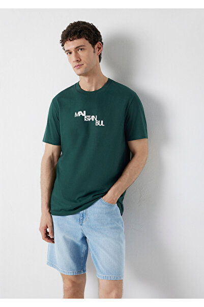 Mavi Istanbul Printed Green T-Shirt Regular Fit / Normal Cut 0612274-85173