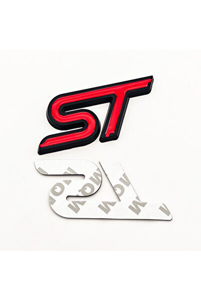 Choice ملصق شعار ST Line معدني ثلاثي الأبعاد أحمر وأسود للسيارة، للشبك الأمام...