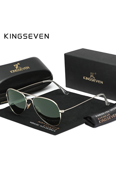 Choice7 Golden GreenG15 KINGSEVEN Polarized Sunglasses For Men Women Pilot Su...