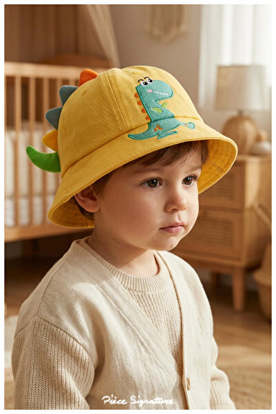 PIECE SIGNATURE Boy's Dinosaur Detailed Cotton Summer Hat (1-3 Years) (Size 5...