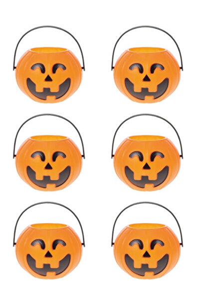 Le Mabelle Orange Pumpkin Figure 6-Piece Halloween Party Candle Holder