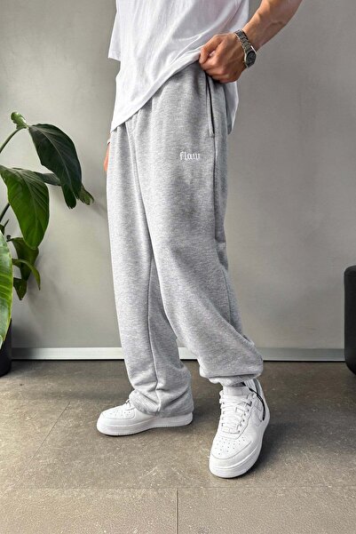 Flaw Wear Pantaloni de sport largi Flaw Atelier Gri Melange
