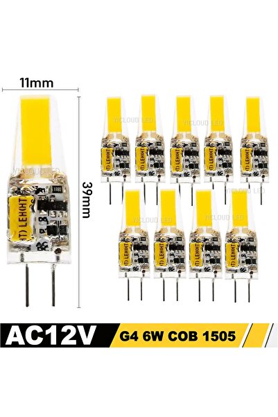 Choice Warm White G4 AC12V 6W 10pcs G4 LED COB Lamp Dimmable 6W 9W E14 LED Bu...
