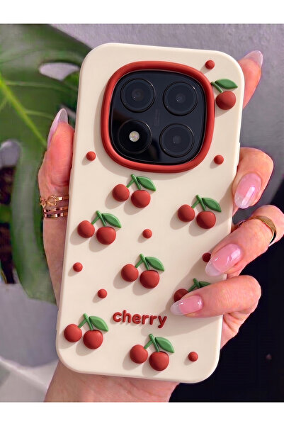 Rivor Xiaomi Redmi Note 14 Pro 4G Kılıf Kamera Çıkıntılı Cherry Yazılı Kiraz ...