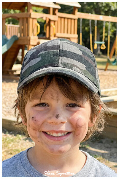 PIECE SIGNATURE 100% Cotton, for Children, Basic Camouflage Printed Sun Hat (...