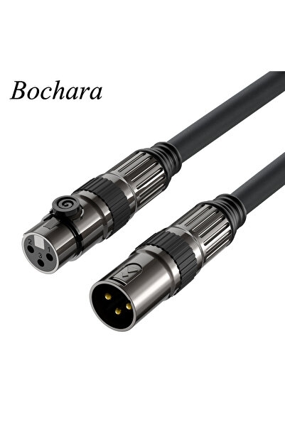Choice كابل تمديد XLR مطلي بالذهب من Bochara بطول 5 أمتار باللون الأسود، كابل...