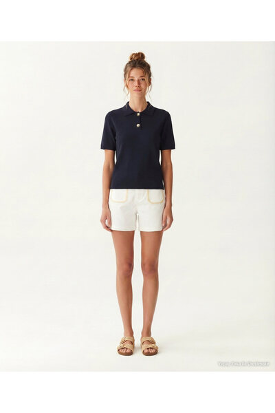 Yargıcı Polo Neck Short Sleeve Sweater