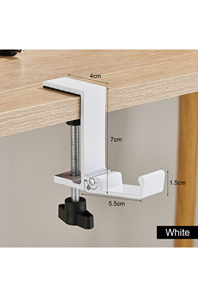 Choice White Collapsible Adjustable Desk Edge Hook Gaming Headset Desk Hanger...