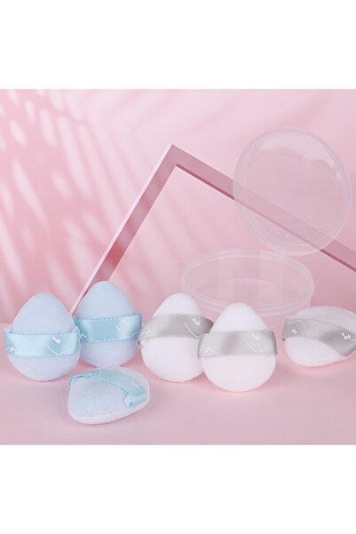 Choice Blue 6 Mini Two-Color Powder Puff Suits with Boxes, Mini Makeup Sample...