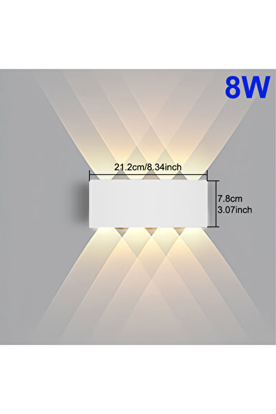 Choice3 White-8W warm light 3000K LED Wall Light Waterproof IP65 Outdoor Wall...