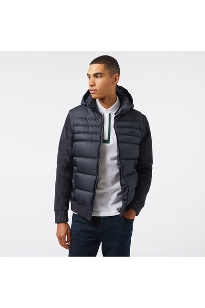 Lacoste Erkek Slim Fit Kapüşonlu Lacivert Mont