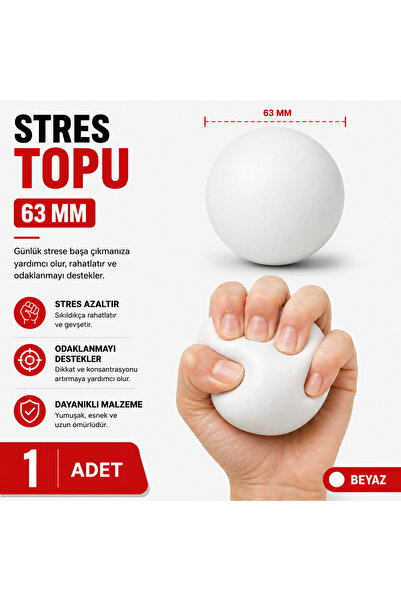 NUBEX PROMOSYON 63 mm PU Stres Topu - Yumuşak Sıkma Topu - 14 Renk Seçeneği -...