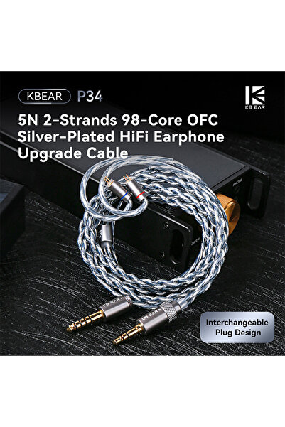 Choice black-titan3.5-4.4 KBEAR P34 Earphone Upgrade Cable 5N 2-Strands 98-Co...