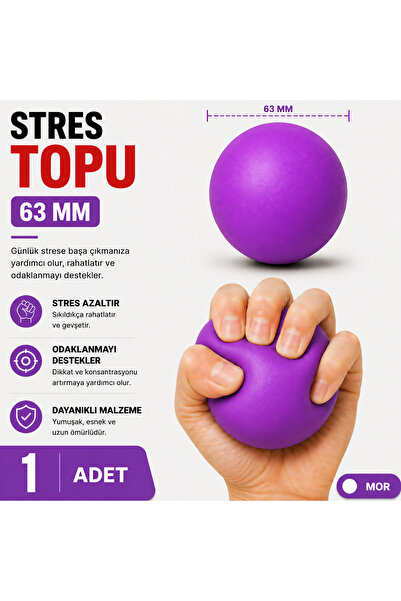 NUBEX PROMOSYON 63 mm PU Stres Topu - Yumuşak Sıkma Topu - 14 Renk Seçeneği -...
