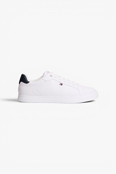 Tommy Hilfiger Мъжки ниски дишащи кожени бели маратонки