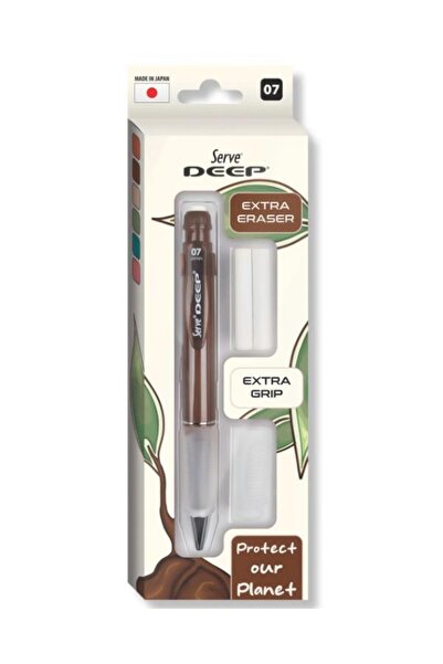 Serve Deep Mechanical Pencil 07mm and Brown with Eraser Refills