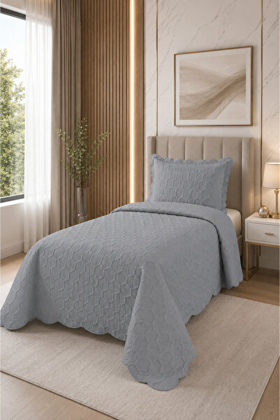Bella Home Honey Comb 3D Single Bedspread Set - 2 Pieces - 180X240 cm - with ...