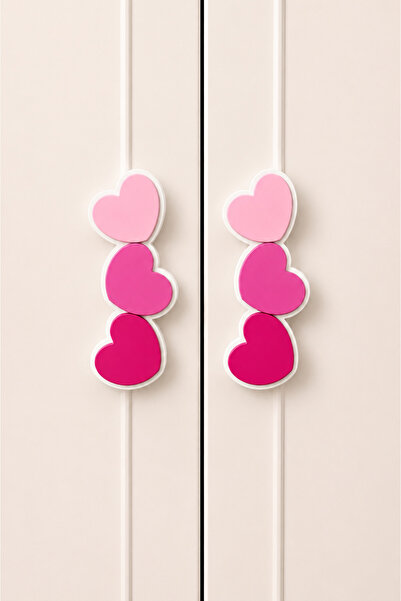 TURUNÇ AKSESUAR Two Hole Heart Handle - 6.4-9.6-12.8 cm Baby Child Teen Room ...