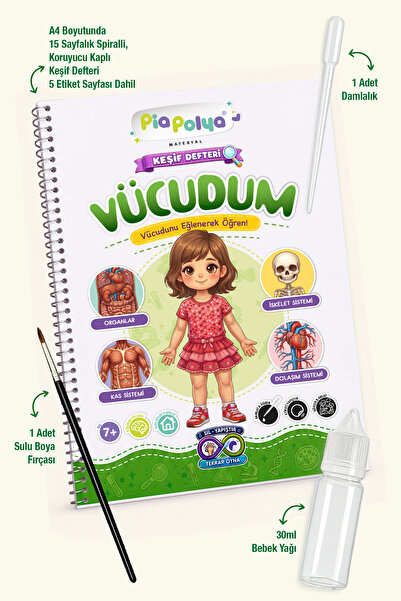 piapolya Keşif Defteri Vücudum | Kız Çocuk | Eğitici Etkinlik | Aktivite Kita...