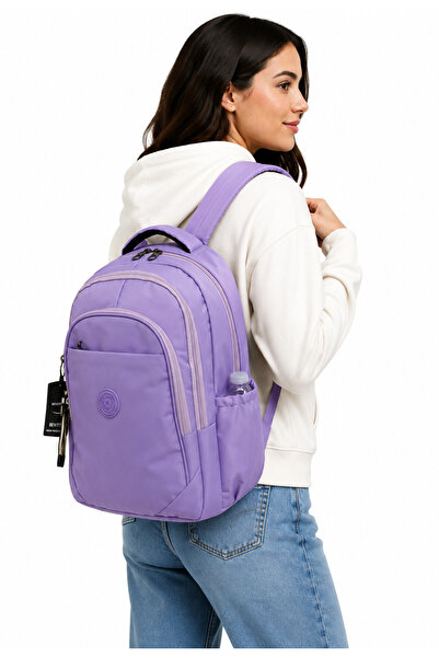 ÇantaExpress Rucsac școlar unisex lila, din material textil impermeabil, pent...