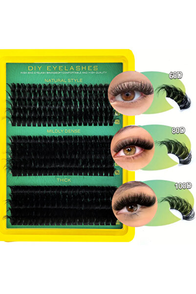 Choice1 DF680L-D-Mix 60D80D100D Thick False Eyelashes with Mixed Length, D Cu...
