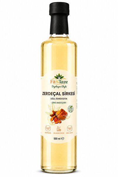 FİT & TAZE Diyetisyen Eliyle Doğal Fermantasyon Zerdeçal Sirkesi Cam Şişe 500 ml