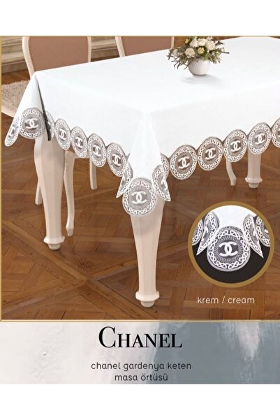 Ceki Home Gardenya Linen Single Tablecloth 160X260 cm Lace Dining Tablecloth ...