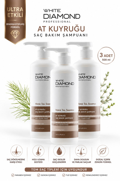 WHİTE DİAMOND Hızlı saç uzama etkili tuzsuz keratin biotin kolajen destekli a...