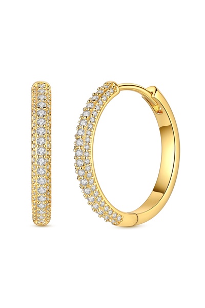 Choice17 KTE159-GD Gold Color Silver 925 Earring For Woman Round Sun Moon Hea...
