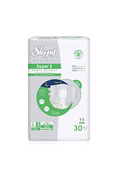 Sleepy Süper3 Belbantlı Hasta Bezi L Beden 30 Adet