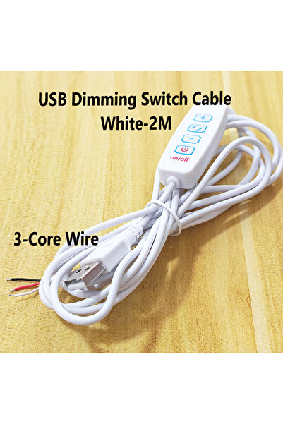Choice8 5PCS B-Dimming-2M 1/2/5PCS USB Dimmer & On/Off Switch Cables Black/Wh...