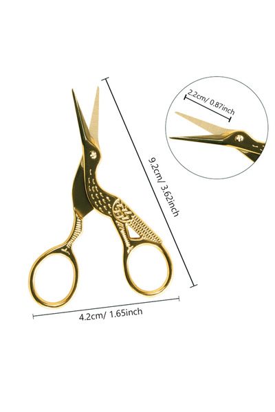 Choice Classic Stork Design Stainless Steel Sharp Tip Sewing Scissors for Nai...