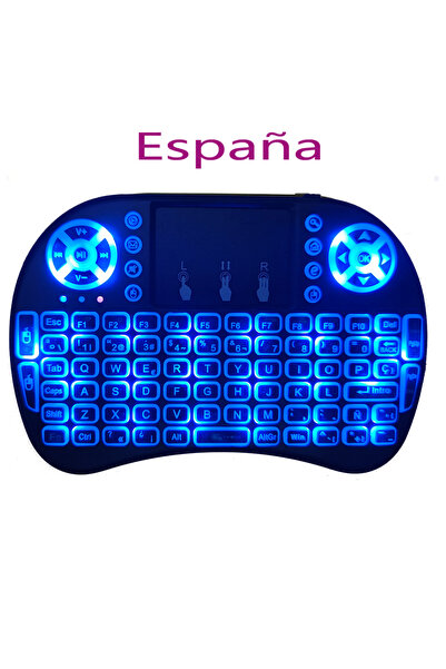 Choice1 Power by Lithium Spanish I8 Mini Wireless Keyboard Backlight 7 Color ...
