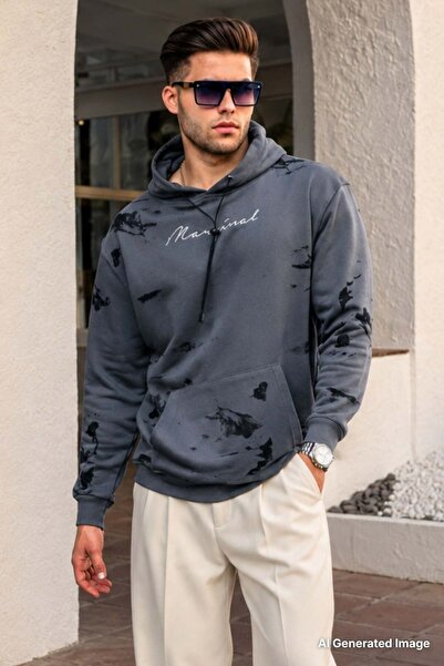 Madmext Smoked Printed Men's Sweatshirt 5291