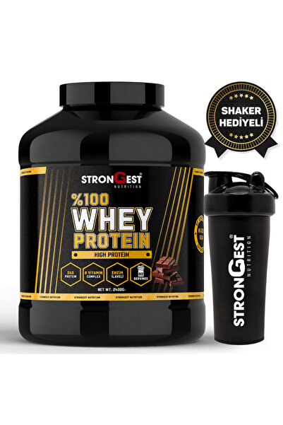 STRONGEST Whey Protein 2400gr 80 Servis Çikolata Aromalı %100 Protein Tozu