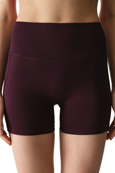 Penti Bordo Seamless Dikişsiz Yüksek Bel Push Up Kısa Tayt