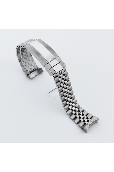 Choice 20mm Silver 20MM Silver Jubilee Bracelet Stainless Steel Glide Lock Cl...