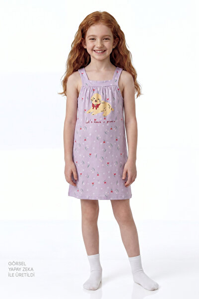 Penti Lila Girl's Picnic Cotton Dress