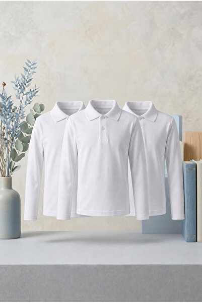 meyastore School Children's T-Shirt Long Sleeve 3-Pack 100% Cotton