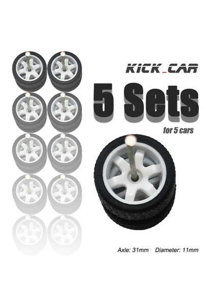 Choice TOY708 1/64 Wheels with Fixed Black Tires Six Spoke for Toy Model Diec...