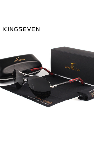 Choice Original Silver Black KINGSEVEN Men Vintage Aluminum Polarized Sunglas...