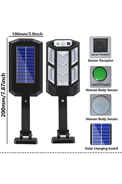 Choice17 1PCS SL-030 Powerful LED Solar Outdoor Courtyard Wall Lamp Rechargea...
