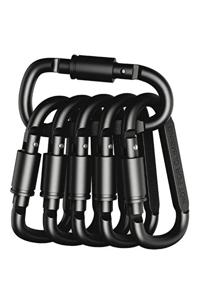 Choice1 D-6 Black 4-6PCS Alloy Aluminum Carabiner Set Tactical Outdoor Keycha...