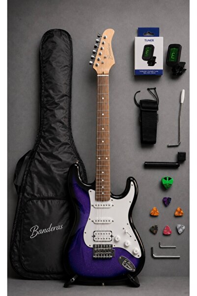 Genel Markalar Mor Elektro Gitar Kılıf Askı Kapo Pena Penalık Kablo Akort cih...