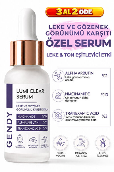 GENDY Leke ve Gözenek Görünümü Karşıtı Cilt Serumu - Niacinamide %10, Tranexa...