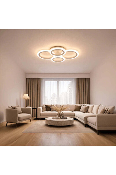 OEM Lustra LED cu telecomanda BETTY 44W, 4 Cercuri, lumina Rece/Calda/Neutra,...