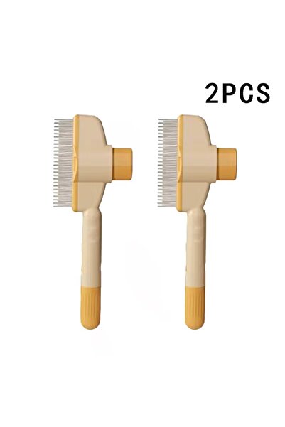 Choice4 مشطان للكلاب لإزالة الشعر مع زر واحد للتنظيف الذاتي، فرشاة تدليك للكل...