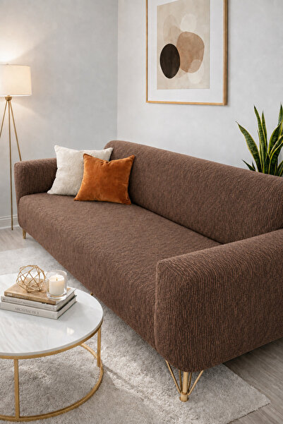 ÖZMAKAN Jacquard 3-Seater Sofa Cover, Sofa Bed Cover (Product Contents 1 Piec...