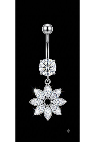 AyçaSilver Özel tasarım Cerrahi çelik Göbek piercing